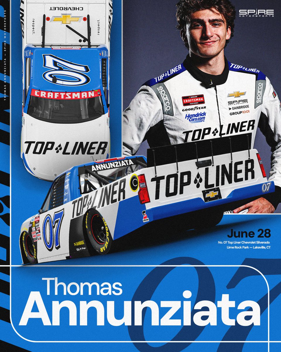 Joseph Srigley (@joe_srigley) on Twitter photo NEWS: Thomas Annunziata will compete in Saturday's NASCAR Craftsman Truck Series event at Lime Rock Park, driving the No. 07 for <a href="/SpireMotorsport/">Spire Motorsports</a>.
#NASCAR NEWS: Thomas Annunziata will compete in Saturday's NASCAR Craftsman Truck Series event at Lime Rock Park, driving the No. 07 for <a href="/SpireMotorsport/">Spire Motorsports</a>.
#NASCAR