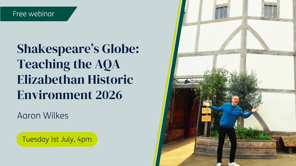 Oxford Secondary (@oupsecondary) on Twitter photo Bring the Elizabethan England HE 2026 to life in your classroom and inspire your #GCSEHistory students!
Don't miss our free webinar with <a href="/WilkesHistory/">Aaron Wilkes</a> in association with <a href="/The_Globe/">Shakespeare’s Globe</a> & <a href="/AQA/">AQA</a>
📅 Tuesday 1 July, 4pm
👉 Sign up to attend & receive content: ow.ly/iM9S50W4M8k Bring the Elizabethan England HE 2026 to life in your classroom and inspire your #GCSEHistory students!
Don't miss our free webinar with <a href="/WilkesHistory/">Aaron Wilkes</a> in association with <a href="/The_Globe/">Shakespeare’s Globe</a> & <a href="/AQA/">AQA</a>
📅 Tuesday 1 July, 4pm
👉 Sign up to attend & receive content: ow.ly/iM9S50W4M8k