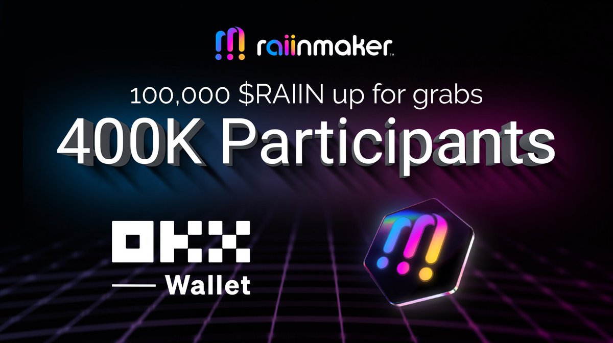 Raiinmakerapp's tweet photo. 🚨 400,000+ Citiizens have entered the $RAIIN OKX x Raiinmaker campaign 

🌪️This isn’t a moment. It’s a movement.
⏳ Less than 24 hours left to join 

Claim your stake in the future of decentralized AI before it closes.

🎯 Enter now. https://t.co/rwfJlLIb7F