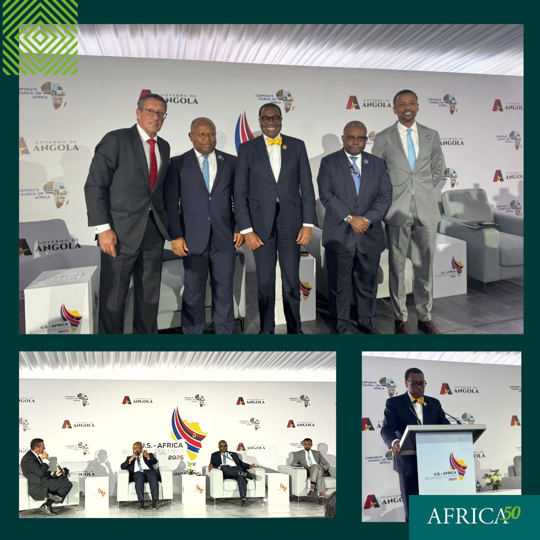 Africa50 (@africa50infra) on Twitter photo Africa50 hosted the session “Unlocking Capital for Africa's Infrastructure through Innovative Finance" at the U.S.-Africa Business Summit in Angola.
Opening remarks were delivered by Dr. <a href="/akin_adesina/">Akinwumi A. Adesina</a>, President of the <a href="/AfDB_Group/">African Development Bank Group</a> and Chairman of the Africa50 Board of Directors, Africa50 hosted the session “Unlocking Capital for Africa's Infrastructure through Innovative Finance" at the U.S.-Africa Business Summit in Angola.
Opening remarks were delivered by Dr. <a href="/akin_adesina/">Akinwumi A. Adesina</a>, President of the <a href="/AfDB_Group/">African Development Bank Group</a> and Chairman of the Africa50 Board of Directors,