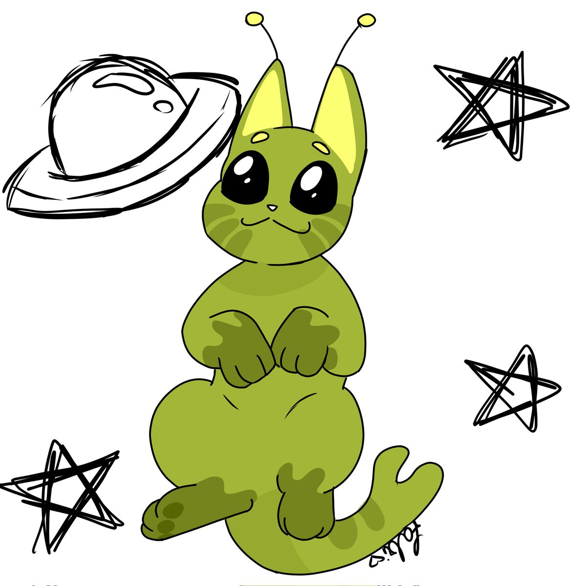 Gabriel80065150's tweet image. my new mascot ♡ mippo 👽🐱
#oc #originalcharacterart #art #cute