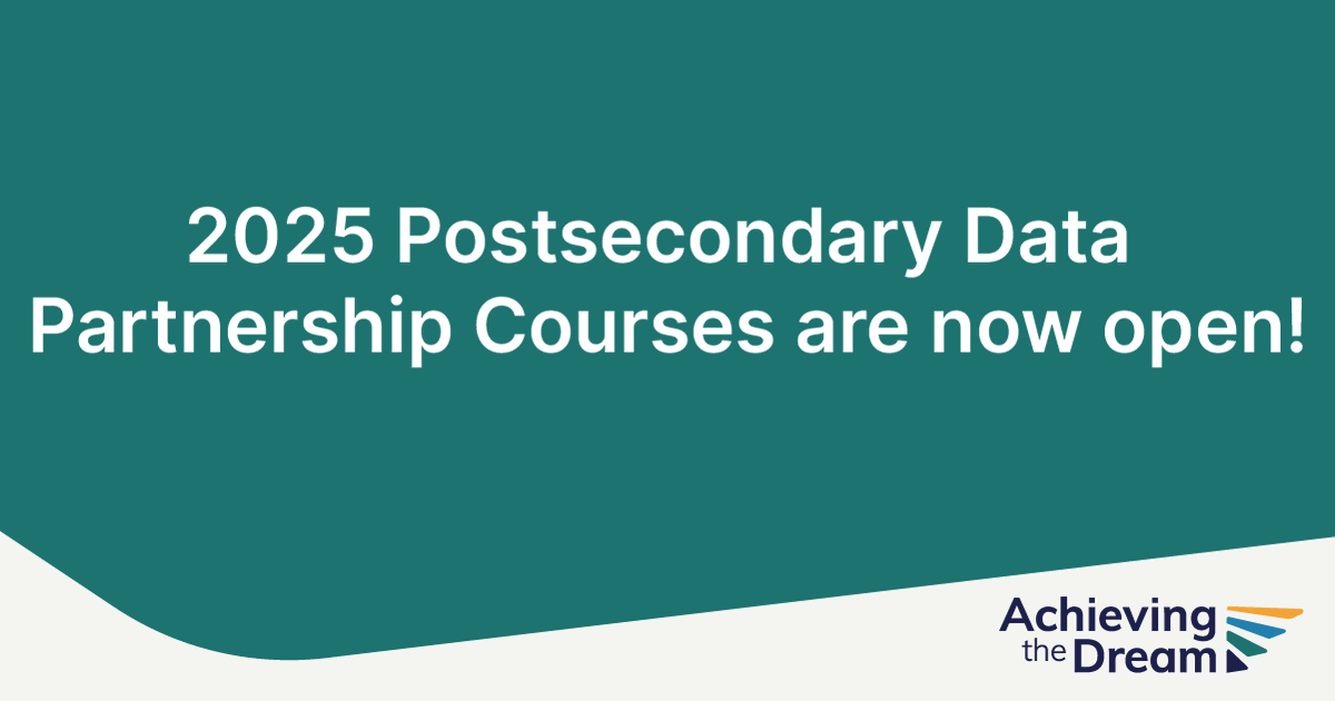 Achieving the Dream’s Postsecondary Data Partnership (PDP) Courses are designed for users of PDP dashboards at two- and four-year institutions. Courses are delivered virtually and are free of charge! 

Learn more about ATD’s 2025 PDP Course offerings: achievingthedream.org/postsecondary-…