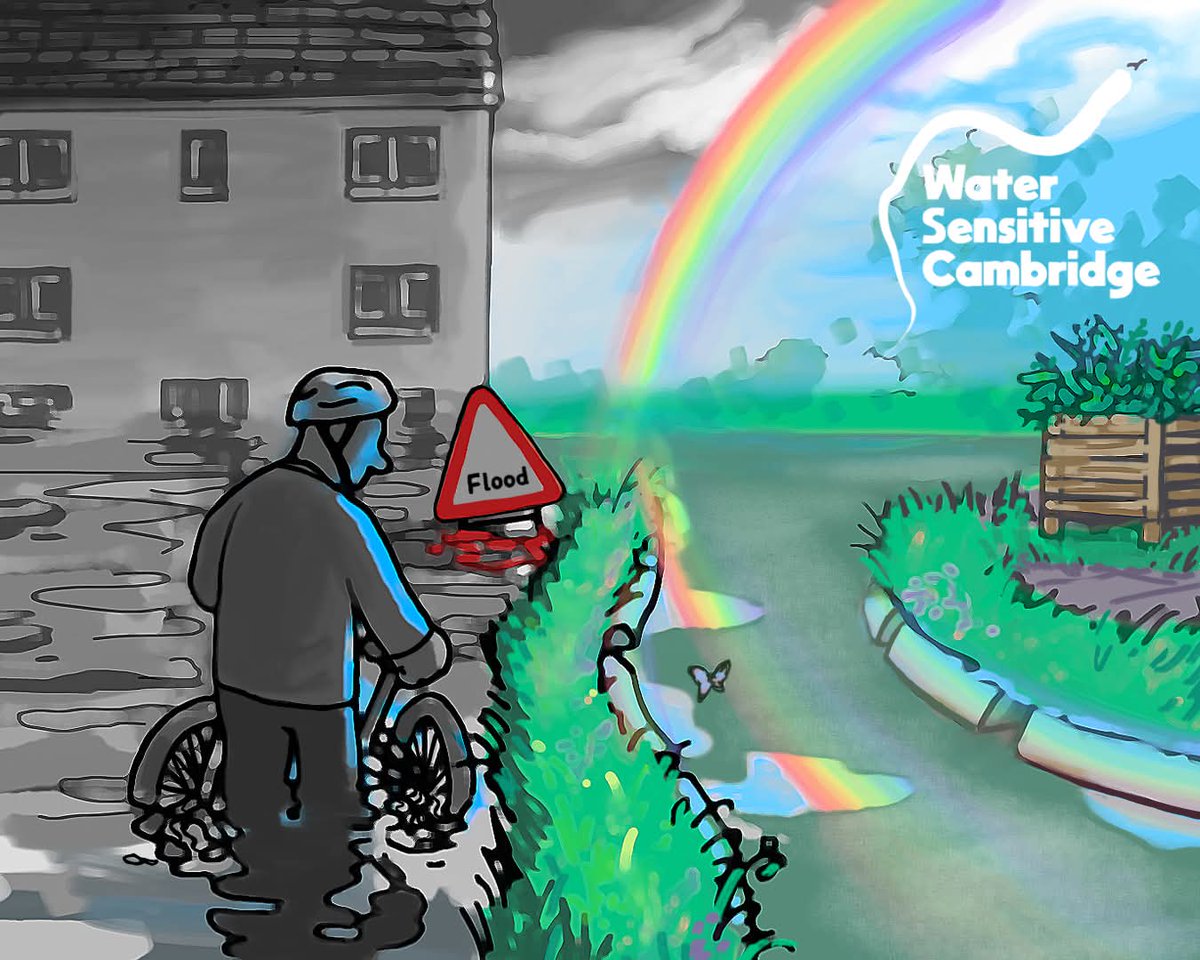 WaterSenCam's tweet image. Rain gardens reduce flood risk by capturing &amp;amp; storing rainwater, which helps to relieve pressure on drains and reduce ponding &amp;amp; flooding. Two futures. Which do you choose: BAU or SuDs? #SuDSBenefits
By Joe illustration &amp;amp; Animation BA y1 @AngliaRuskin
 #flowersnotfloods #slowflow