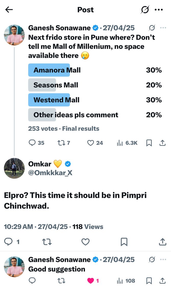 OmkarInvests's tweet image. Looks like the CEO really took my suggestion seriously 😄 Excited to see a Frido store opening in Elpro, Pimpri-Chinchwad! 🙌✨ #Frido #PCMC #NewLaunch
@ganeshunwired @frido_official