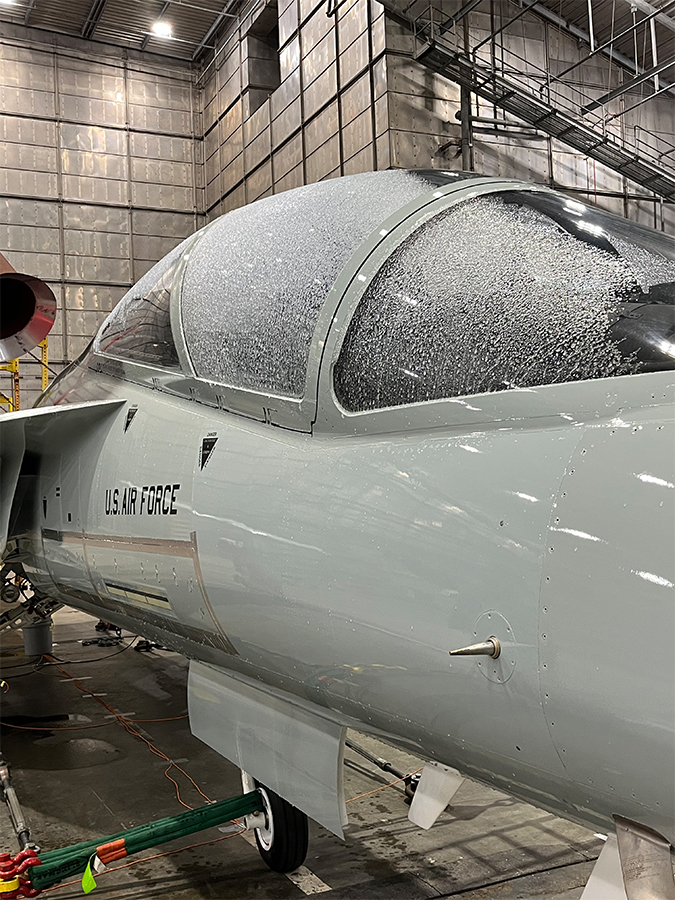 BoeingDefense's tweet image. Just Chillin.’ ❄️
The #T7A Red Hawk just finished anti-fog, frost and ice ground testing with @TeamEglin in the McKinley Climatic Laboratory. The advanced trainer is being subjected to radical environmental conditions to validate its systems in varied climates.
