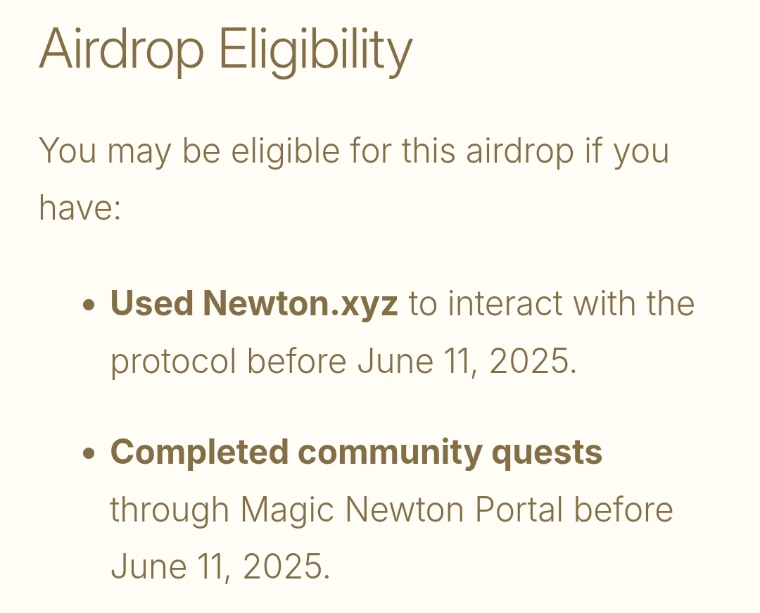 🪙 $NEWT TGE on June 24th ✅

Eligible Criteria (as I said) - If you have created and activated an agent on <a href="/MagicNewton/">Newton</a> before June 11th then you are eligible 🔥

Now let's see fair allocation for the community or only Binance Alpha 🤡