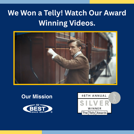 #AMBest has received Silver #TellyAwards for two of our corporate branding videos:

🏅AM Best: #OurPurpose
🏅AM Best: #OurMission

These videos provide insight into why we exist &amp; how we've stayed on mission for over 125 years.

Watch: bit.ly/3pEsXUt

#VideoExcellence