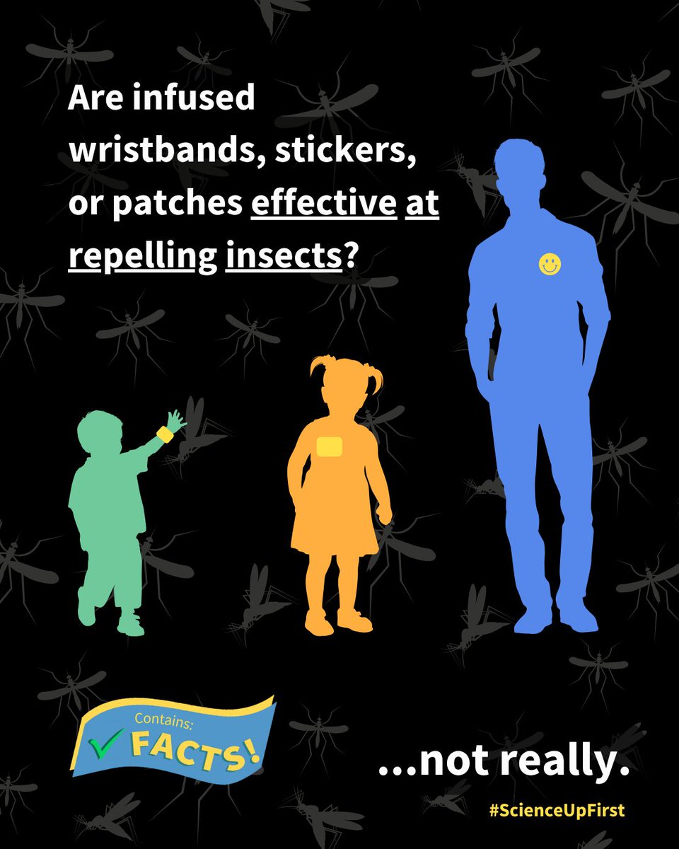 ScienceUpFirst's tweet image. Although bracelets, stickers or patches may look attractive, they offer minimal, if any, protection against mosquito bites.
We explain it all to you here 👇 scienceupfirst.com/project/are-in…
#ScienceUpFirst