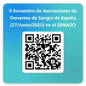VEN al Senado el próximo viernes 27 Junio. A las 10:00     

"II Encuentro de Asociaciones de Donantes de Sangre de España en el <a href="/Senadoesp/">Senado de España</a>" 

Registro necesario: forms.office.com/e/Bx4fddSqWi