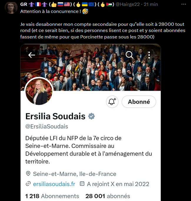 Enormément de mes abonnés sont abonnés à Porcinette
Je lance une vaste opération de boycott pour que miss saindoux se prenne quelque chose dans le cul
<a href="/la_vraie_meme/">Mémé</a> pouvez vous reposter l'info pour informer vos gourmands?
