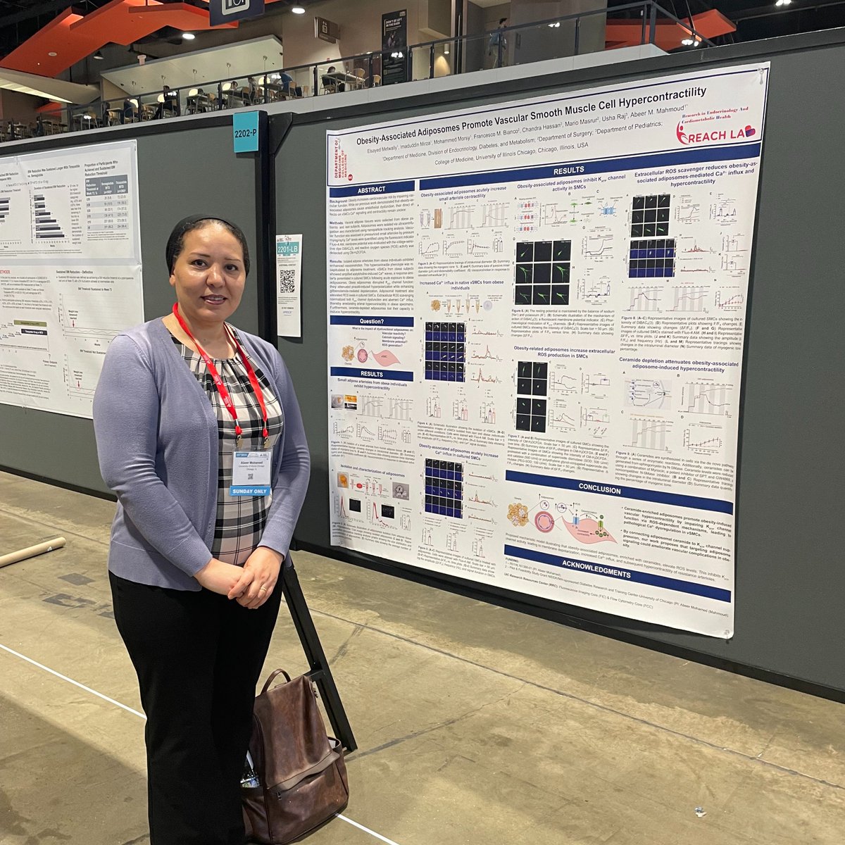 Abeer Mohamed's Lab (@abeermmohamed17) on Twitter photo Proud moment at #ADA2025! Our poster on obesity-associated adiposomes and vascular smooth muscle cell hypercontractility. <a href="/Diabetes_UIC/">UIC Diabetes Center</a> <a href="/uiccom/">University of Illinois College of Medicine</a> <a href="/UICDom/">University of Illinois Department of Medicine</a> <a href="/UICAHS/">UIC College of Applied Health Sciences</a> <a href="/ADA_DiabetesPro/">American Diabetes Association - DiabetesPro</a> Proud moment at #ADA2025! Our poster on obesity-associated adiposomes and vascular smooth muscle cell hypercontractility. <a href="/Diabetes_UIC/">UIC Diabetes Center</a> <a href="/uiccom/">University of Illinois College of Medicine</a> <a href="/UICDom/">University of Illinois Department of Medicine</a> <a href="/UICAHS/">UIC College of Applied Health Sciences</a> <a href="/ADA_DiabetesPro/">American Diabetes Association - DiabetesPro</a>