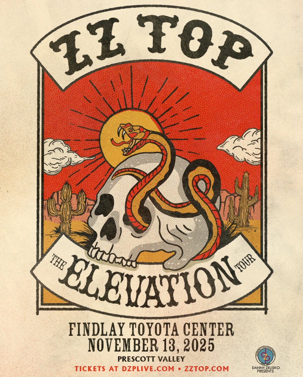 Danny Zelisko Presents (@dzpresents) on Twitter photo JUST ANNOUNCED: ZZ Top returns to Prescott Valley's Findlay Toyota Center on November 13th for The Elevation Tour! Tickets on sale Friday, June 27th at 10am: tinyurl.com/bdfsedrm JUST ANNOUNCED: ZZ Top returns to Prescott Valley's Findlay Toyota Center on November 13th for The Elevation Tour! Tickets on sale Friday, June 27th at 10am: tinyurl.com/bdfsedrm