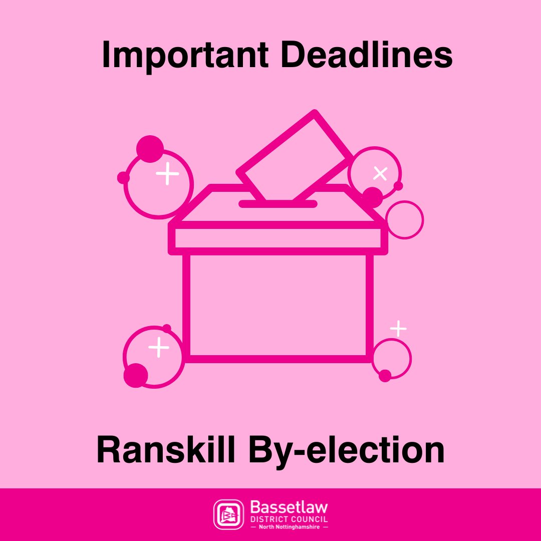 The election of a district Councillor for Ranskill will take place on Thursday, 10th July 2025. 

The deadline to register to vote in this election is 12 midnight on Tuesday, 24th June 2025. If you would like to vote via postal vote, the deadline to apply is 5pm on Wednesday,