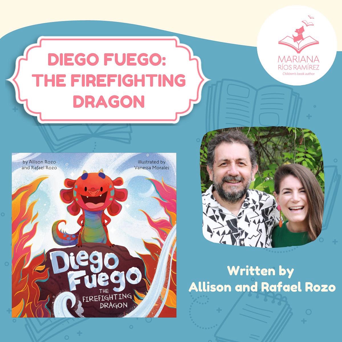 I’m delighted to share this interesting interview with a very talented pair of authors: Allison &amp; Rafael Rozo. 🎉

Check out our chat about their soon to be published pb Diego Fuego the Firefigthting Dragon. 🔥 💦 🐉 

marianariosramirez.com/diego-fuego/

<a href="/allison_rozo/">Allison Rozo</a> 

#kidlit #pb #dragon