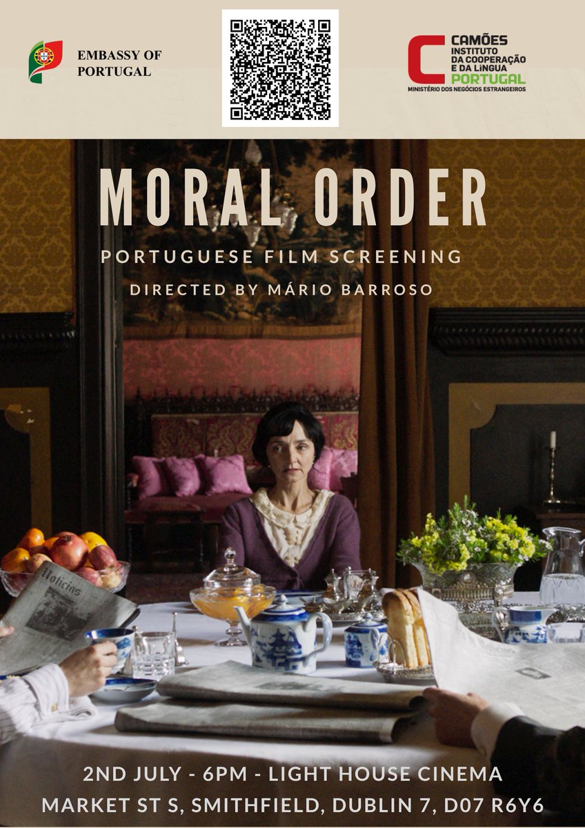 A Embaixada de Portugal em Dublin irá exibir o filme Ordem Moral.

Este evento terá lugar no próximo dia 2 Julho, às 18h00, no Light House Cinema, Market St S, Smithfield, Dublin 7, D07 R6YE

eventbrite.ie/e/screening-of…