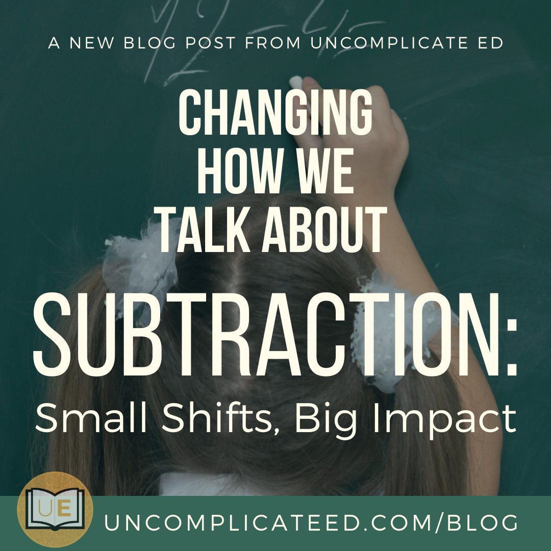 Uncomplicate_Ed's tweet image. Small shifts in how we talk about subtraction = big impact on student understanding.
Check out our latest blog: uncomplicateed.com/post/changing-…
#UncomplicateEd #MathInstruction #TeacherLife
