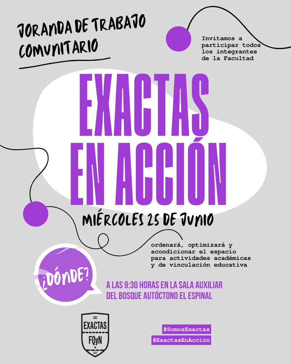 Exactas_UNRC's tweet image. Jornada de Trabajo Comunitario «Exactas en acción»: una propuesta para transformar y mejorar nuestros espacios