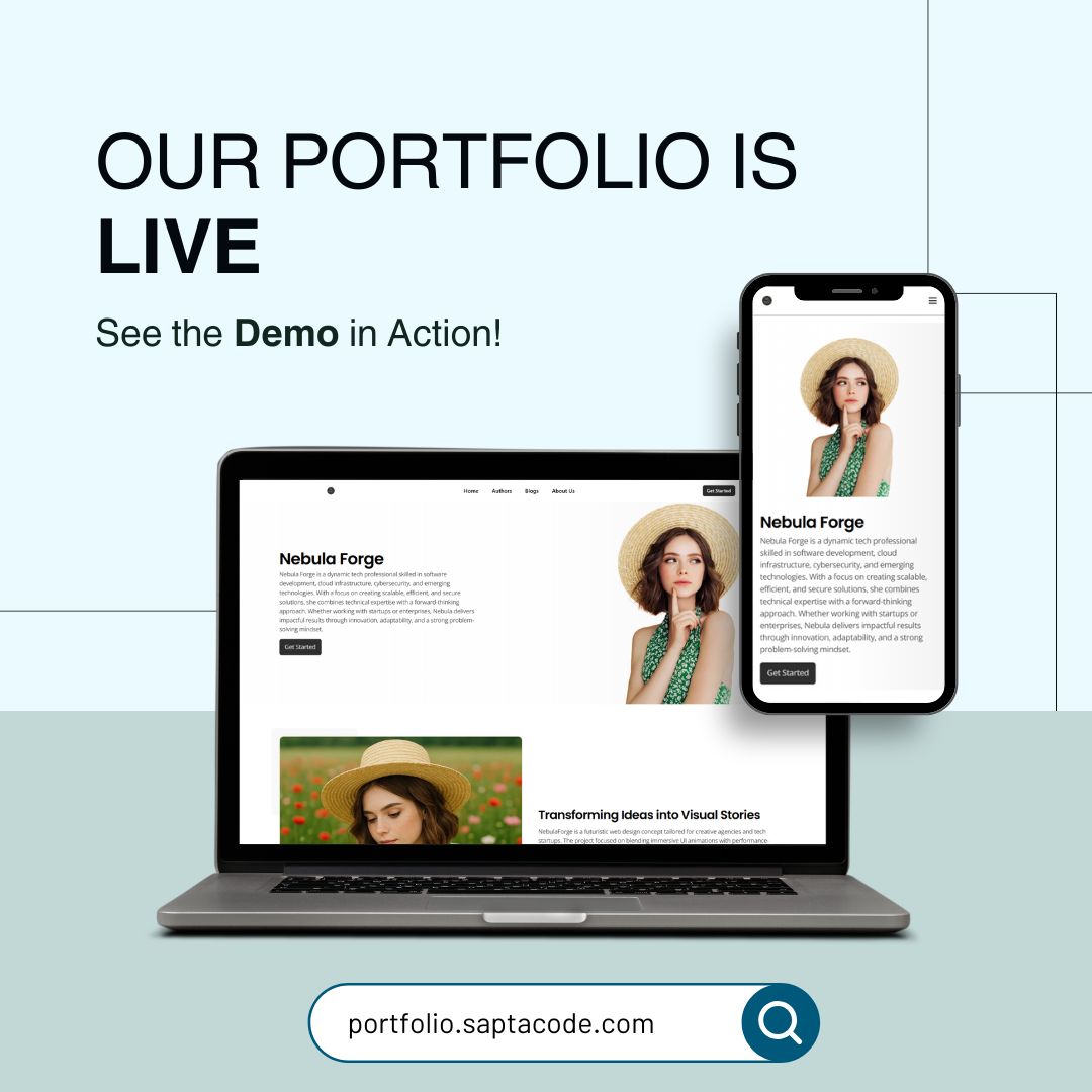 SaptaCode's tweet image. Want one website for Yourself?
Let us back your professional life with endless impressions.....
Check out the Link
portfolio.saptacode.com
If you liked it, want one for yourself. Just let Us Know!
📞 9812880878
🌐 saptacode.com
💬 DM us to begin!
#PortfolioLaunch