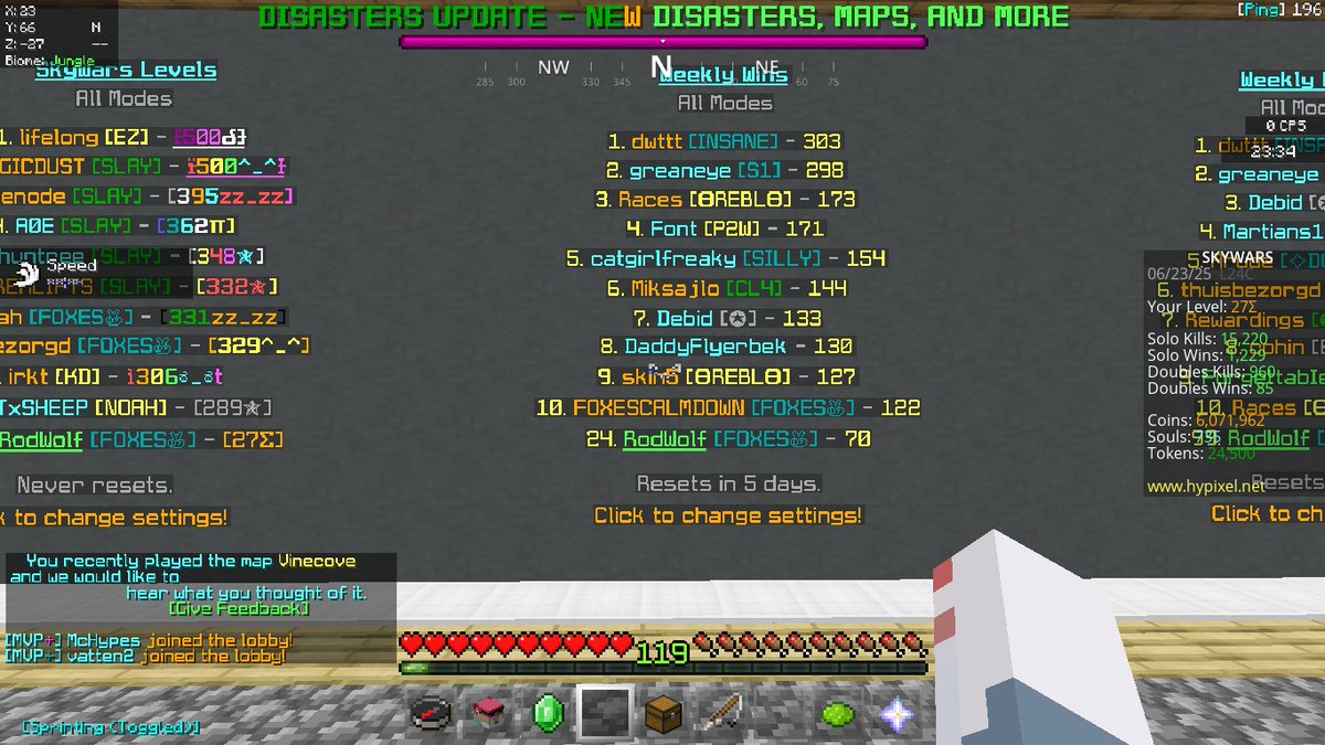 Memories with my friends
Skywars win count:24th