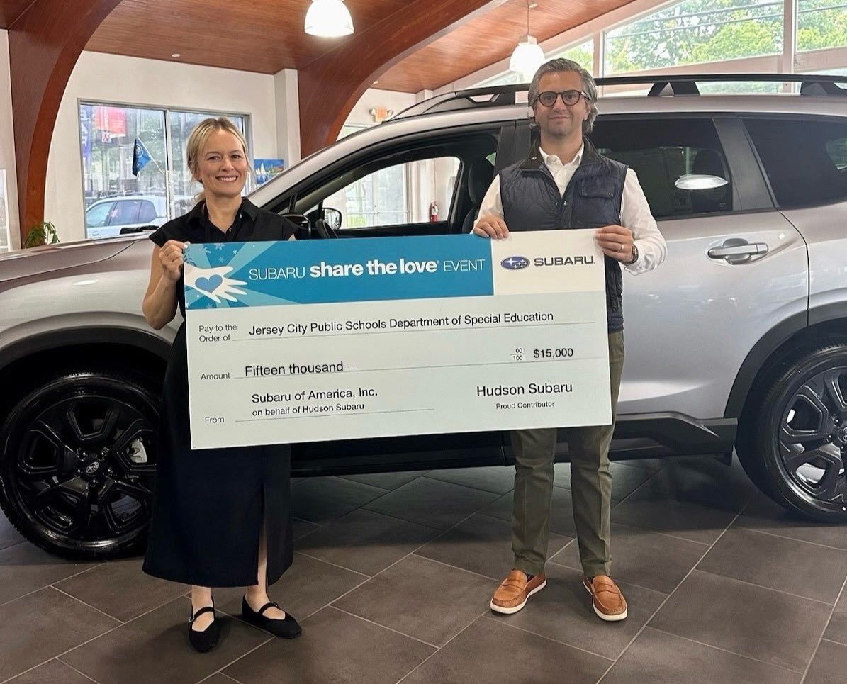 A sincere thank you to Subaru of America, Inc., Hudson Subaru, and their incredible customers for giving the Jersey City Public Schools Department of Special Education the opportunity to benefit from the 2024 Subaru Share the Love Event.  
#Subarusharethelove