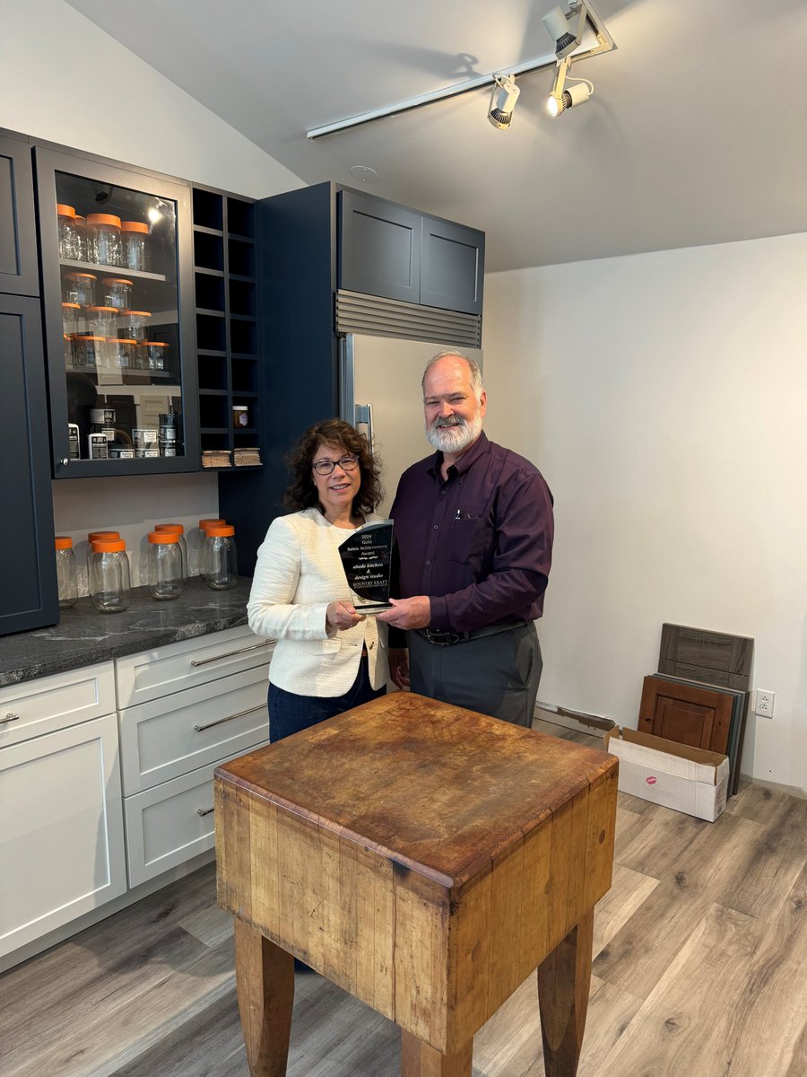 Kountry Kraft Sales Manager Roger Yiengst had the pleasure of presenting Danielle Dupuis-Mathers of abode kitchen &amp; design studio in Manchester Center, Vermont with the 2024 Kountry Kraft Gold Sales Achievement Award.

#KountryKraft #CustomCabinets #CustomCabinetry