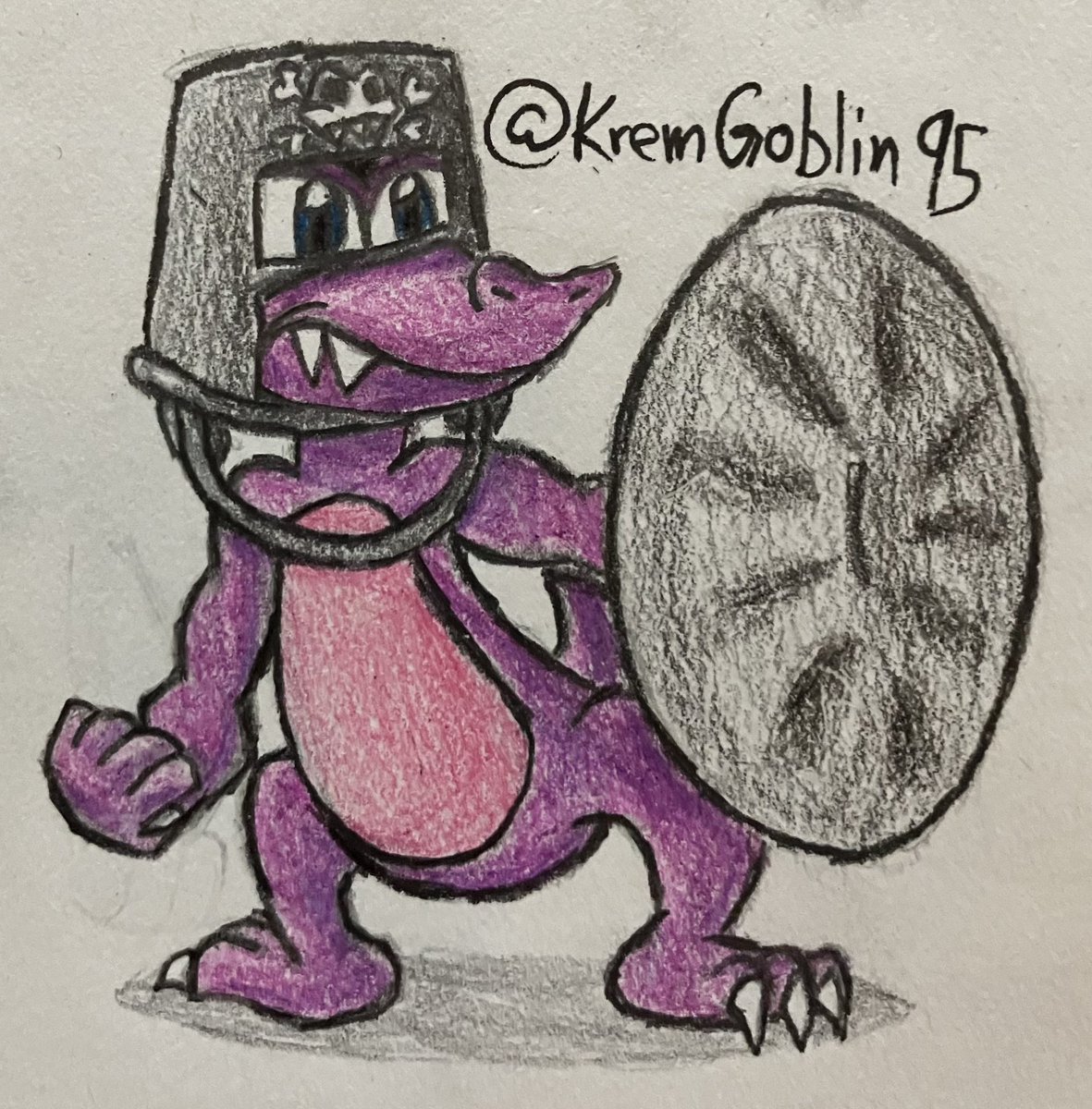 KremGoblin95's tweet photo. I’ve deprived y’all long enough. Today’s throwback #Kremling is Koindozer!
Yes, in the original run, I ended up drawing three purple #Kremlings in a row. It’s my favorite color, what can I say?
#DonkeyKong #DonkeyKongCountry #DKC #DonkeyKongCountry3 #DKC3 #ArtistOnTwitter https://t.co/zuszc2d83u