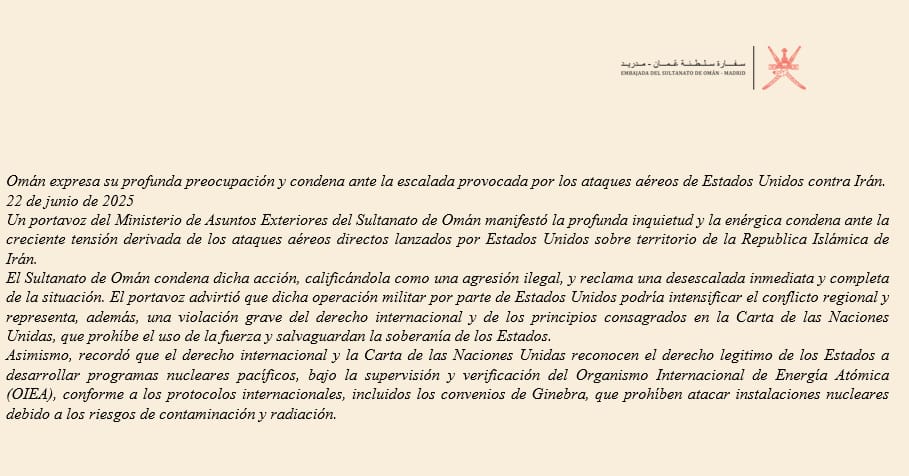 سفارة سلطنة عُمان - مدريد | OMAN EMBASSY - MADRID (@omanembassy_mad) on Twitter photo 