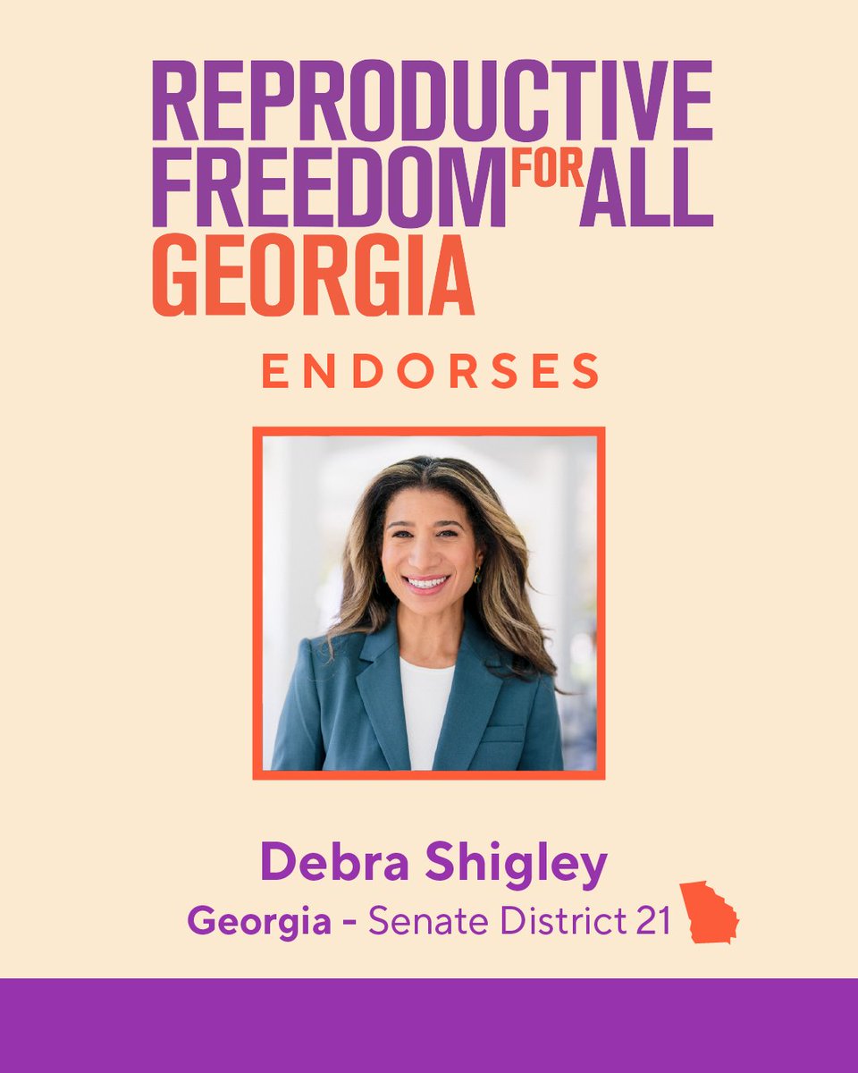 We’re endorsing <a href="/debraforgeorgia/">Debra Shigley for Georgia State Senate District 21</a> for GA Senate District 21! She’s a proven leader who fights to protect repro freedom. As a state senator, she will work to protect health care access—including abortion care.

📅 Election day is Aug. 26! Let's turn out GA voters to elect Shigley.