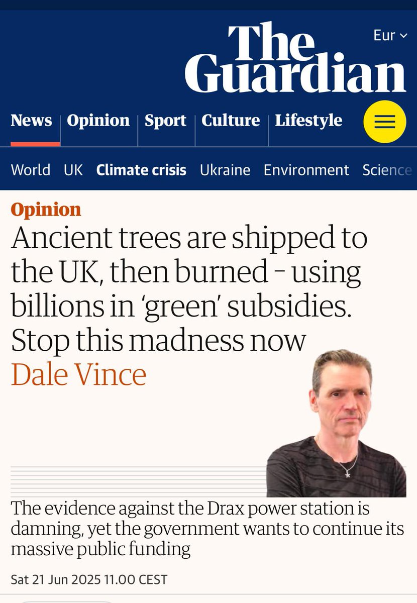 fenokkio's tweet photo. Alleen al de #wiskunde zou iedereen, die waarde voor geld of het milieu belangrijk vindt, moeten afschrikken.

Het verbranden van hout veroorzaakt 18% meer CO2-uitstoot dan #steenkool. Zelfs als je elke boom we vernietigen herplant, duurt het tot een eeuw voordat nieuwe groei de vrijgekomen koolstof weer absorbeert. Nog los van de onomkeerbare schade voor de leefomgeving van (al bedreigde) #dieren.

Dus hoe #groen is dit waar alle grote energiebedrijven die bosbiomassa verbranden, (zoals RWE in Nederland en Drax in VK) over opscheppen in de @2eKamertweets, in de media, aan tafel bij de #minister en op hun websites? 

We betalen miljarden euro’s publiek geld om natuurlijke, #biodiverse (oer)bossen in o.a. de VS en Canada te kappen, het hout in dieseltankers over de oceaan te vervoeren en het vervolgens te verbranden in onze biomassacentrales.

Het meest vernietigende is misschien wel wat deze energiecentrales weigeren te onthullen. 

Na het vernietigende Panorama-onderzoek van de @BBC naar de vernietiging van Canadese oerbossen, werd KPMG gevraagd onderzoek te doen, in de hoop op een schone lei. Het bewijs was zo vernietigend dat de rapporten nog steeds voor het #publiek verborgen worden gehouden. Ook op onze vragen, jaar in jaar uit, over de herkomst en hoeveelheden van geïmporteerd hout (in NL 3.5 miljoen ton per jaar), wordt geen antwoord gegeven. 

Centrale vraag is dus: 

hoe kan er geclaimd worden dat het hout duurzaam is als de controle plaatsvindt achter gesloten deuren door een niet onafhankelijk #inspectie-orgaan (controle vindt plaats op basis van door de industrie zelf ingestelde certificering)?

Als het bedrijf niets te verbergen heeft, waarom publiceert het deze jaarrapporten dan niet? Vragen die eerst beantwoord moeten worden voordat er kan worden overgegaan tot miljarden #overheidsfinanciering, nietwaar?

Lees verder in @TheGuardian_ in een artikel van Dale Vince: ‘Oude bomen worden verscheept en vervolgens verbrand – met miljarden aan ‘groene’ subsidies. Stop deze waanzin nu’

#biomass #bossen #klimaat #ecocide