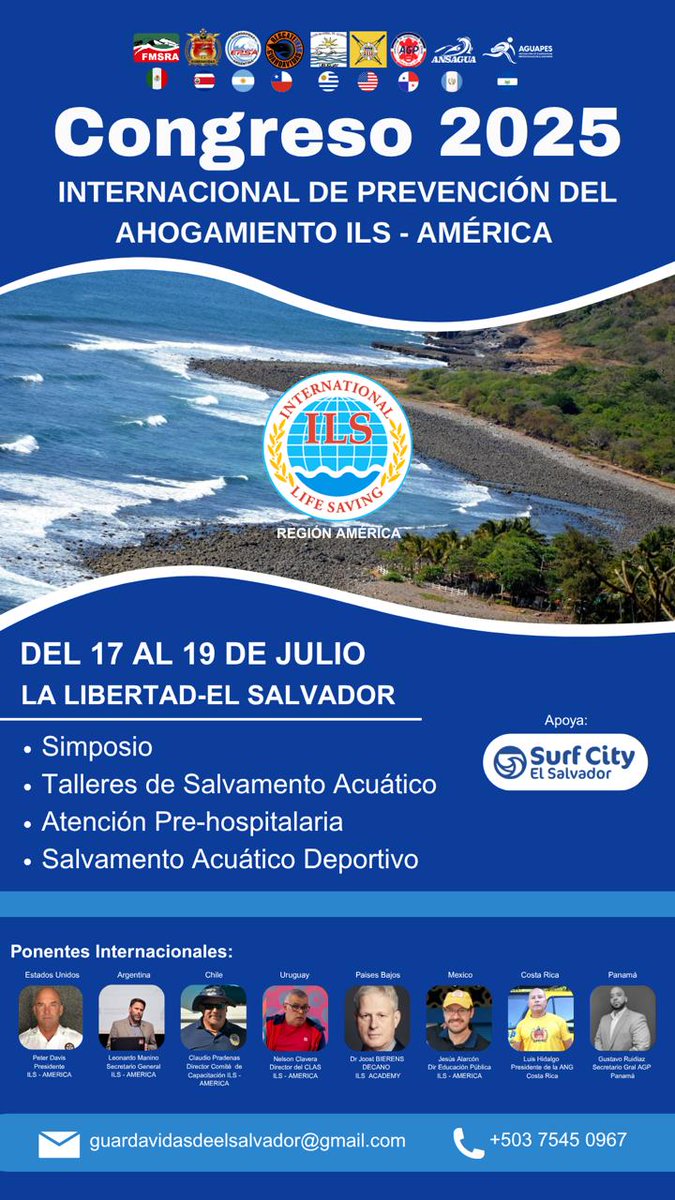 ¡Un honor anunciar que seré ponente en el Congreso Internacional de Prevención del Ahogamiento 2025 en El Salvador! Gracias a @ilsf_org y Aguapes. Agradezco a @guardavidaspanama y al Dip. @drtomybenavides . Impulsaremos la reglamentación del salvamento acuático en Panamá.