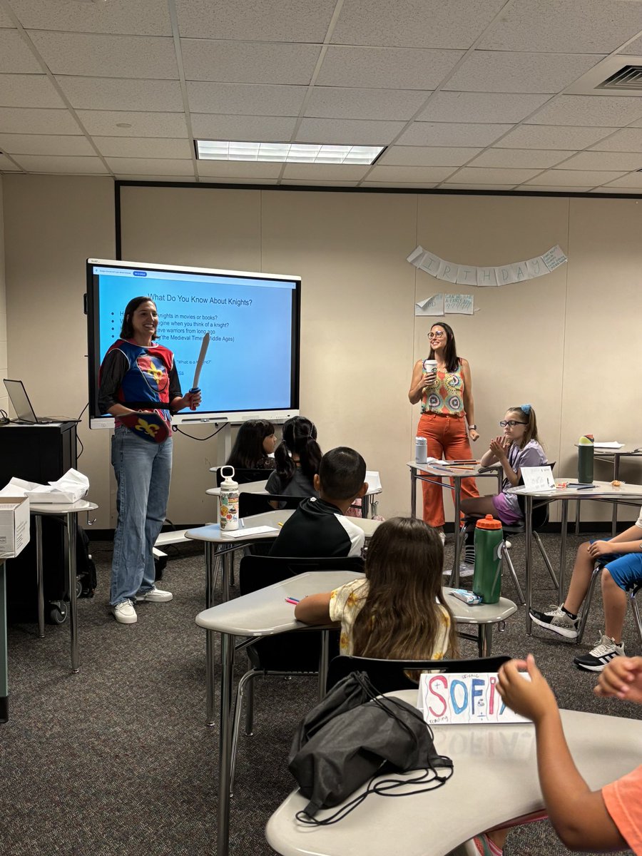 drsttx's tweet image. What a day at GT camp here in @TomballISD!! This year’s theme is medieval times, and we are making coats of arms, homemade butter and weaving tapestries. It’s going to be an amazing week!!!