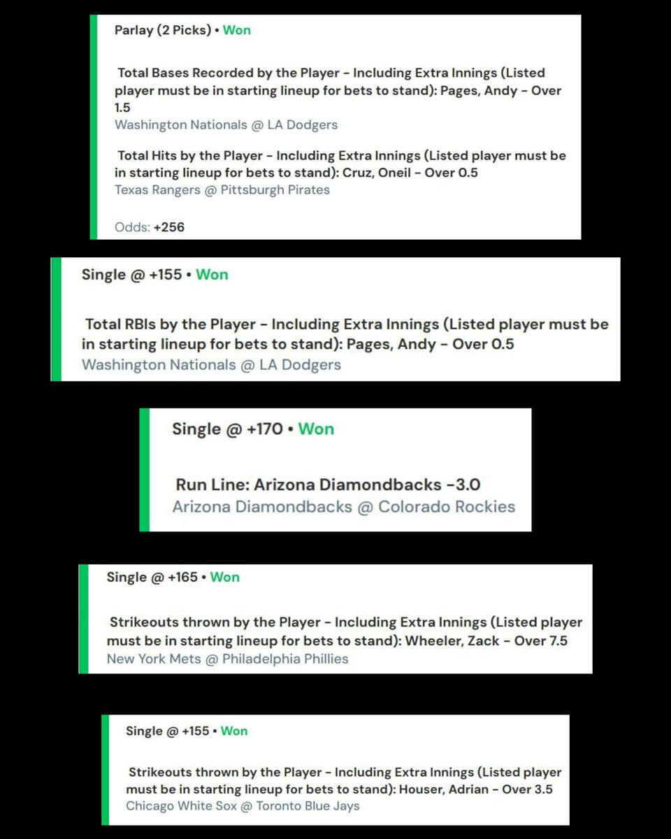 JeetsEduBets's tweet image. BETRIVERS WEEKEND BASHING! 💥💥

+256 ✅ +170 ✅ +165 ✅ +155 ✅ +155 ✅

5 VERY PLUS MONEY PLAYS SMACKED! 🐶💰

We don&apos;t miss when the value hits! 😏💙

#SportsBetting #JeetsEduBets #ValueHunting