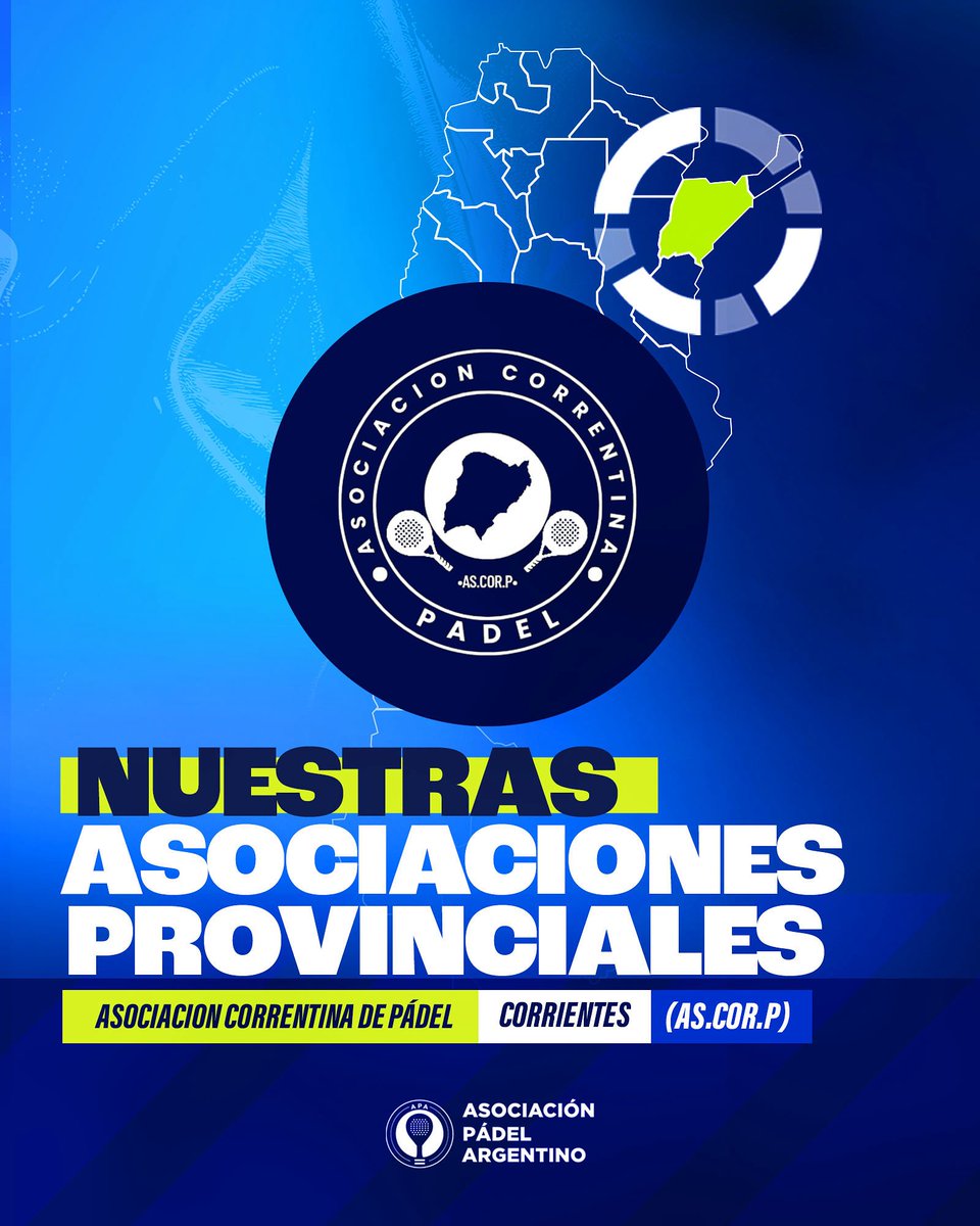 Asociación Pádel Argentino (APA) (@padel_apa) on Twitter photo Asociación Correntina de Pádel 💥
Fundación: 2025.
Afiliados: 283.
Presidente: Cristian Cuzzilla.
Buscamos reincorporar a la provincia a la Alta Competencia Nacional e Internacional, impulsados por la pasión de las familias.
Mail: padel.asociacioncorrentina@gmail.com
#APA Asociación Correntina de Pádel 💥
Fundación: 2025.
Afiliados: 283.
Presidente: Cristian Cuzzilla.
Buscamos reincorporar a la provincia a la Alta Competencia Nacional e Internacional, impulsados por la pasión de las familias.
Mail: padel.asociacioncorrentina@gmail.com
#APA
