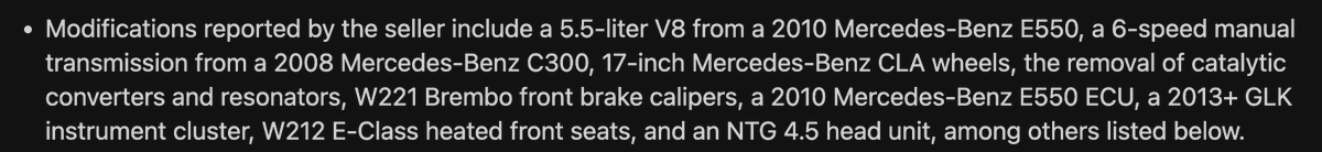 olddirtybenz's tweet photo. @__Obadiah Extensive OEM plus-ing going here https://t.co/ACSFWiEEPc