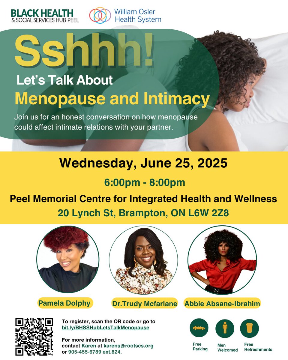 The Black Health and Social Services (BHSS) Hub Connection Point, a new health promotion and outreach resource, recently opened at Peel Memorial.

Coming up this week, the BHSS Hub will be hosting a free workshop: "Let’s Talk About Menopause and Intimacy" for those experiencing