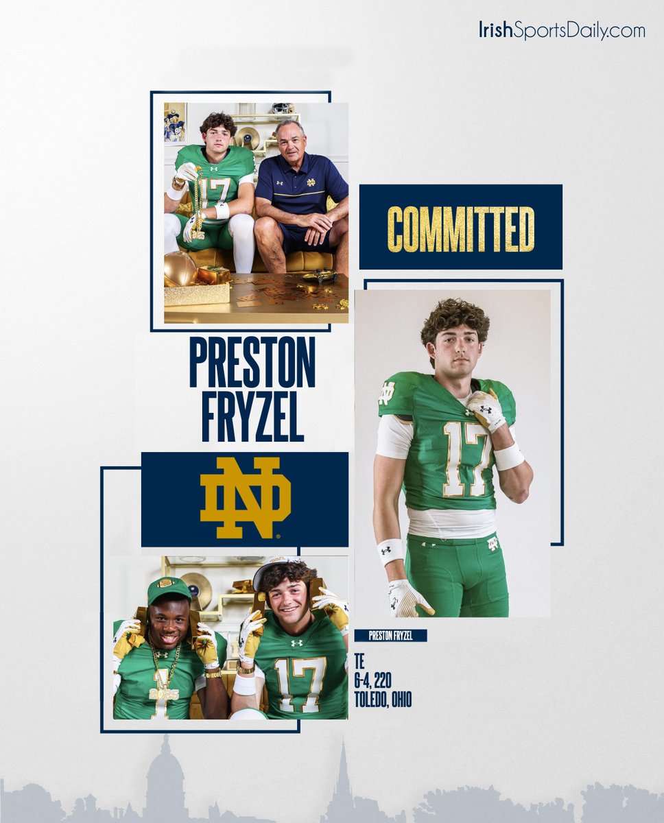 Matt Freeman (@mattfreeman05_) on Twitter photo BREAKING | 2026 TE Preston Fryzel Commits to Notre Dame
irishsportsdaily.com/s/25697/breaki… BREAKING | 2026 TE Preston Fryzel Commits to Notre Dame
irishsportsdaily.com/s/25697/breaki…