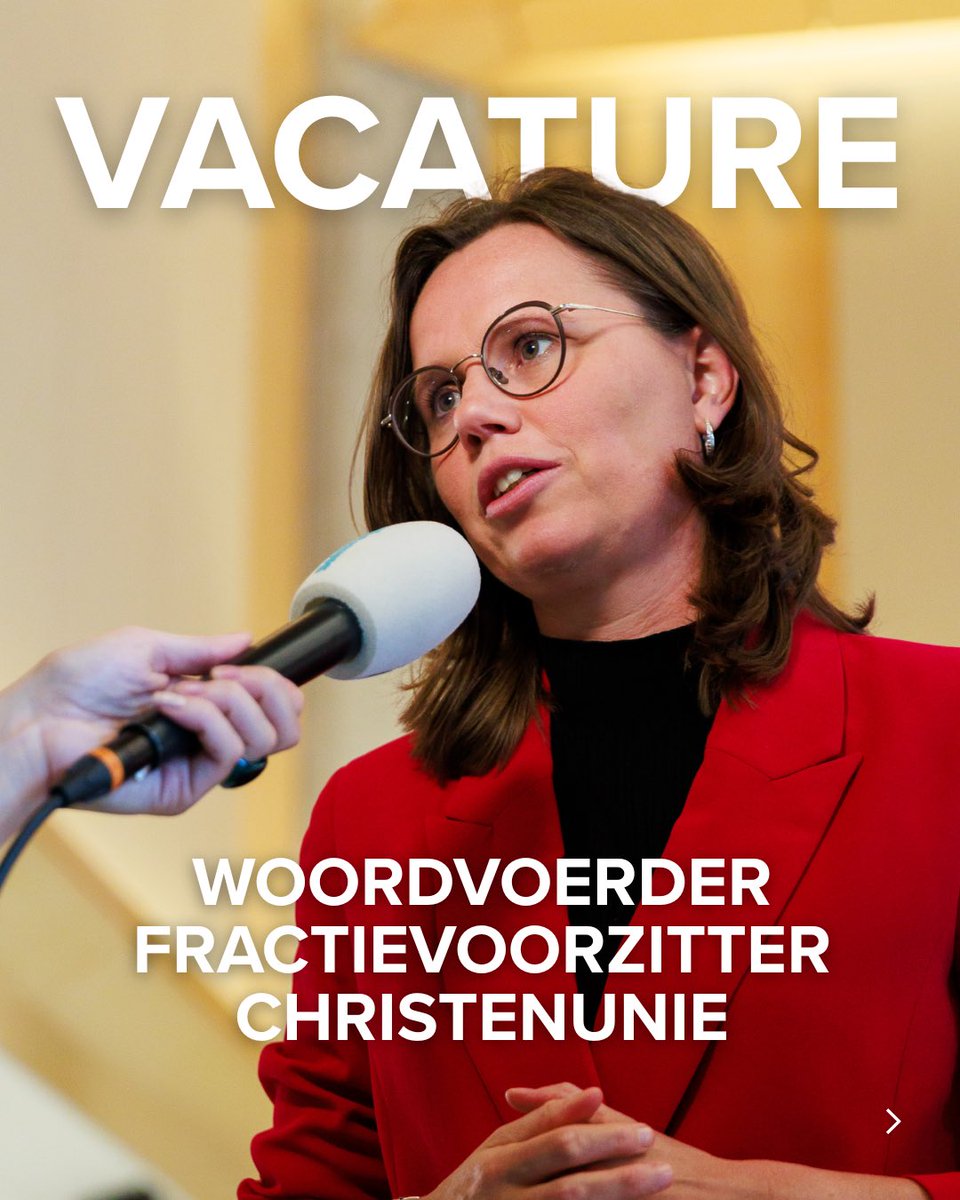 Vacature alert! Als woordvoerder ben jij het eerste aanspreekpunt voor de media namens de fractievoorzitter. Je werkt nauw samen met <a href="/mirjambikker/">Mirjam Bikker</a>, het team voorlichting en beleidsmedewerkers. Geïnteresseerd? Stuur uiterlijk 4 juli je motivatie en cv! christenunie.nl/nl/woordvoerder