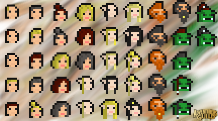 Trakaan_GameDev's tweet photo. As a side task, I've been working on the adventurer sprite variations. I’m almost there so here are some heads (I have more!) for your enjoyment ^^  

Still WIP, based on sprites from LyanSeek.
I will make custom animations for #AdvGuildInc.  

#gamedev #indiegame https://t.co/jJUxu50WJg