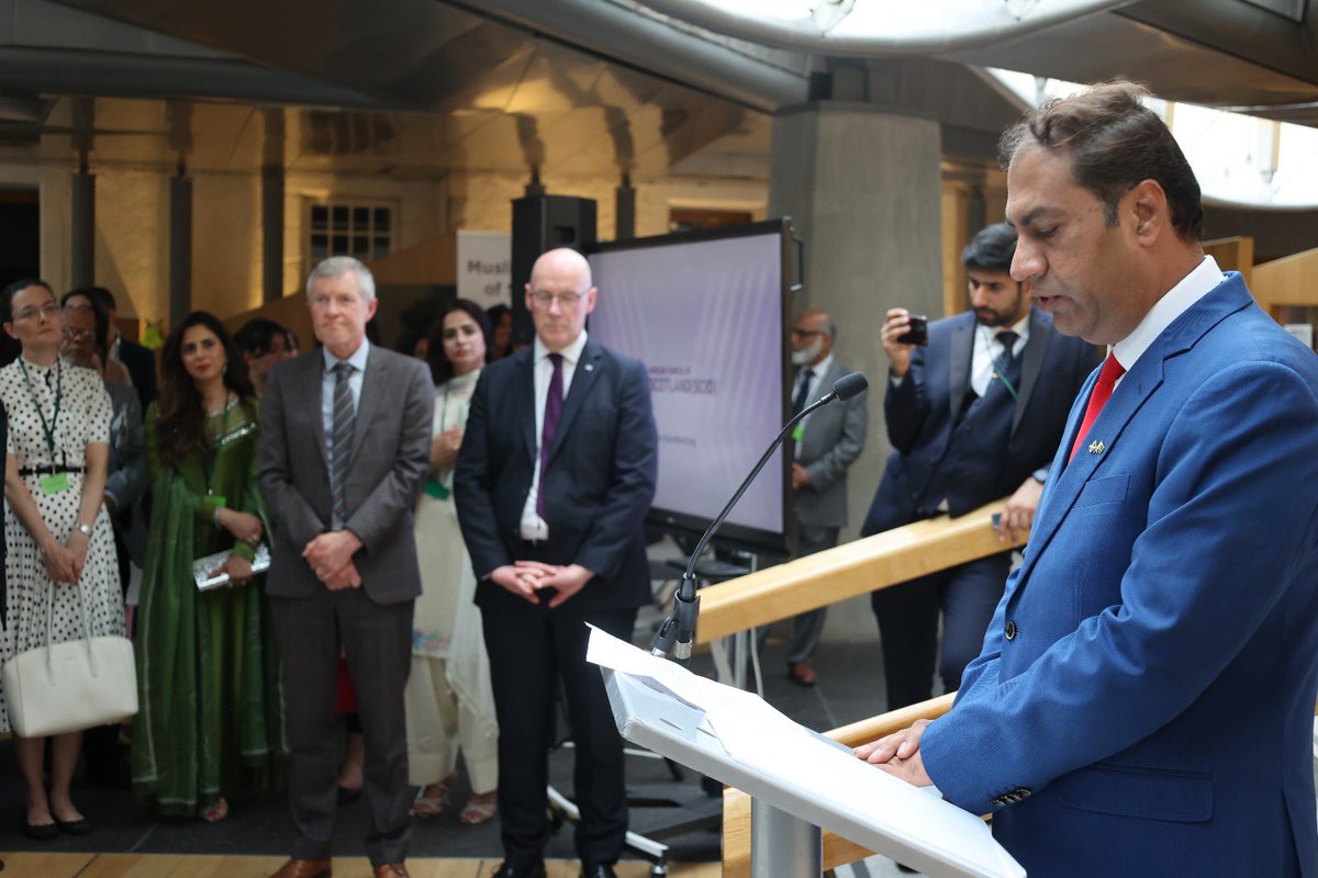 Pakistan Consulate Glasgow in collaboration with the Muslim Council of Scotland &amp; Cross-Party Group on Pakistan, co-hosted an Eid-ul-Adha reception at the Scottish Parliament. FM John Swinney, Ministers, MSPs &amp; community leaders joined the inclusive gathering.