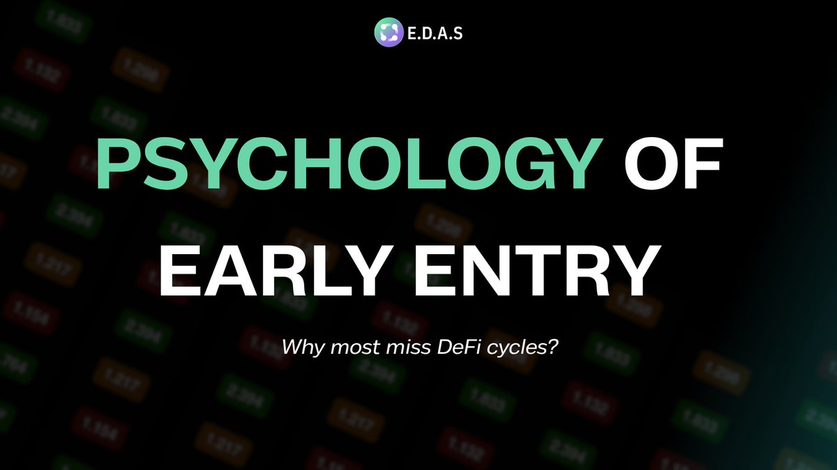 EDAS_official's tweet image. The Psychology of Early Entry
Markets are recovering after last week’s fear dump - strait risks, war FUD. Prices bounce, and many rush to “buy the dip”. But picking the right token or strategy isn’t that easy.
Real opportunities often come during:
• Sideways chop
•…