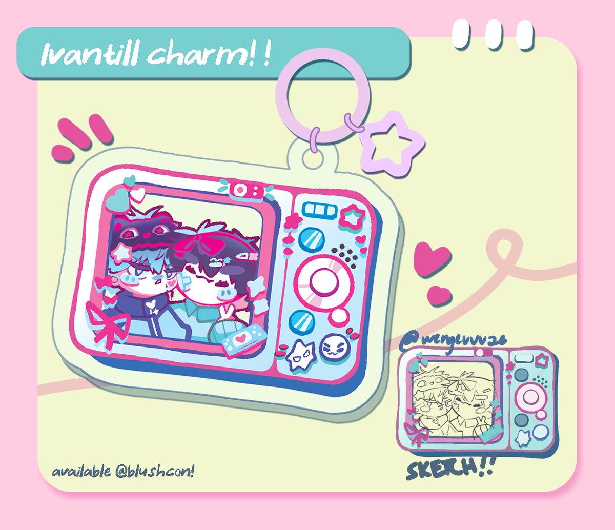 wengeuuu26's tweet image. Ueuruer new ivantill acrylic charm for #blushcon >_> ✨️🌸