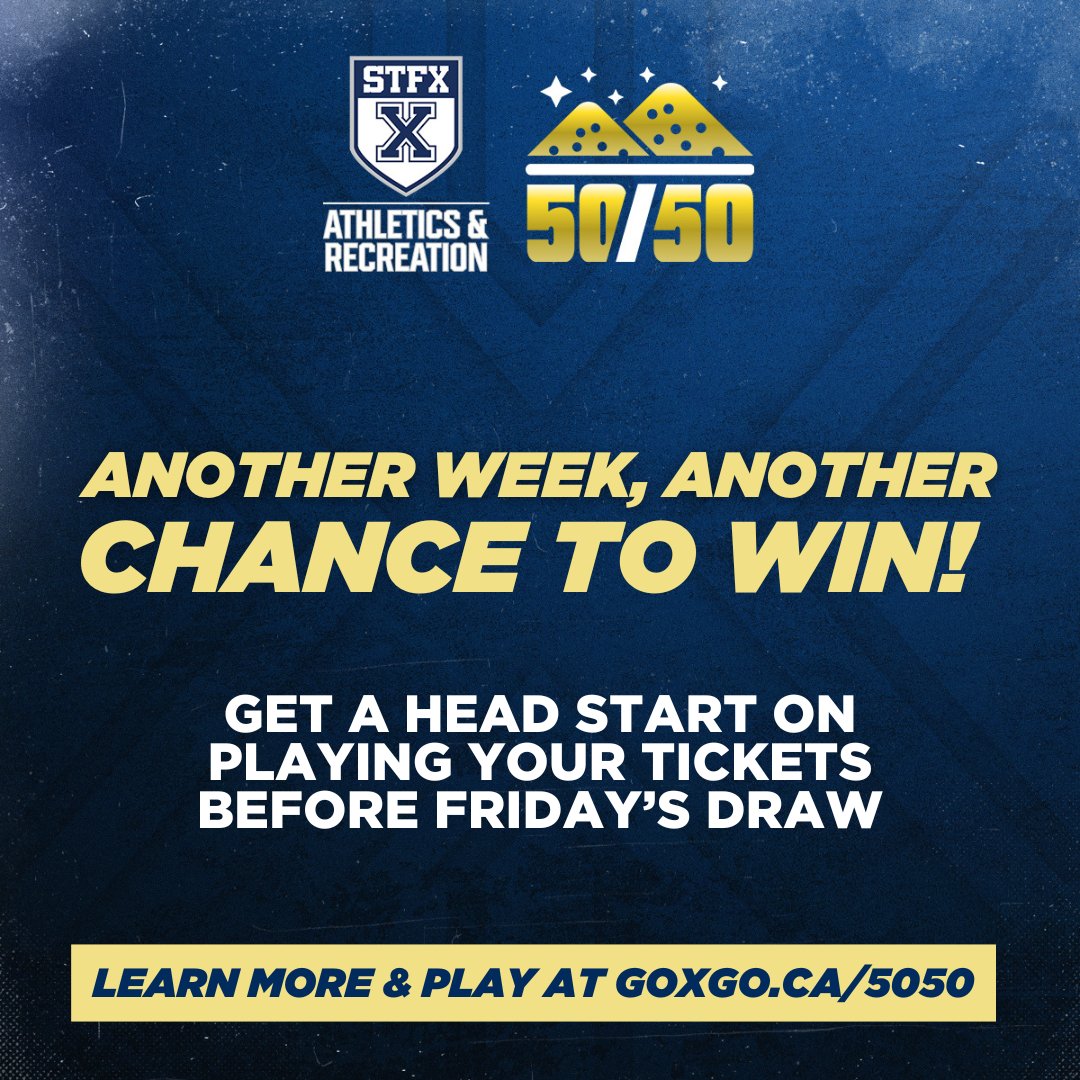 We're back on for another week! Make sure your tickets are in the draw by purchasing online at goxgo.ca/5050. Our X-Men &amp; X-Women student-athletes appreciate the ongoing support!