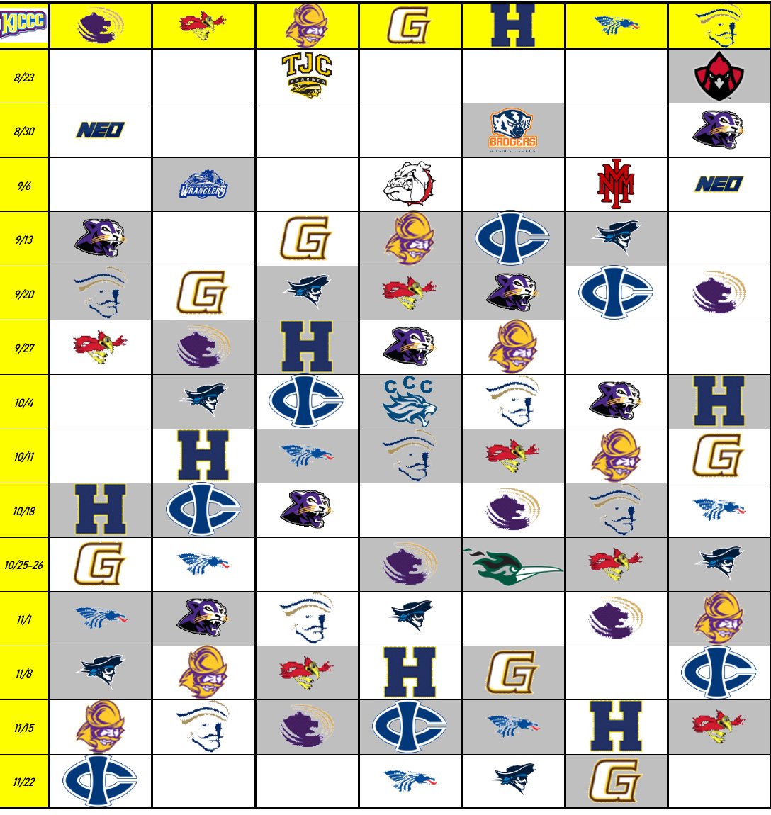 2025 KJCCC Football Schedule

Note: Home games are shaded