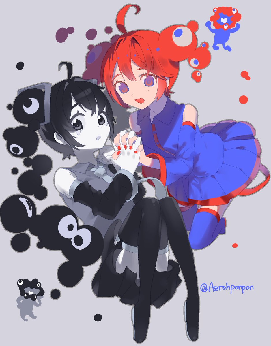 Azrshponpon's tweet photo. テトミャク&amp;ミクミャク！
#重音テト #初音ミク https://t.co/08lfMgLSto