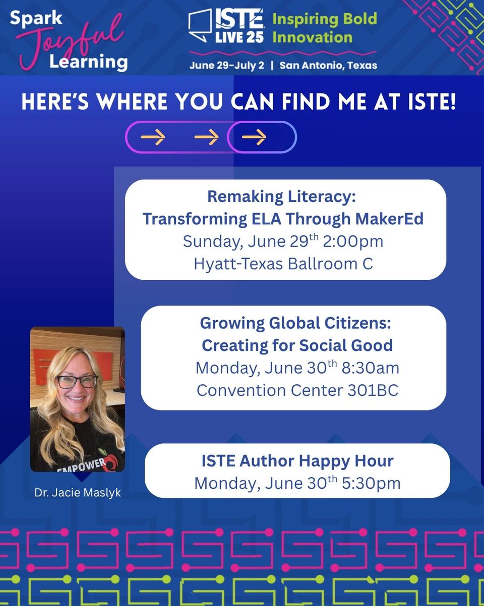 Who is heading to <a href="/ISTEofficial/">ISTE</a> ? Can't wait to share some sessions and meet up with the <a href="/ISTEcommunity/">ISTE+ASCD Community Leaders</a> ! #ISTE25 #ISTE #RemakeLiteracy #STEMeducation