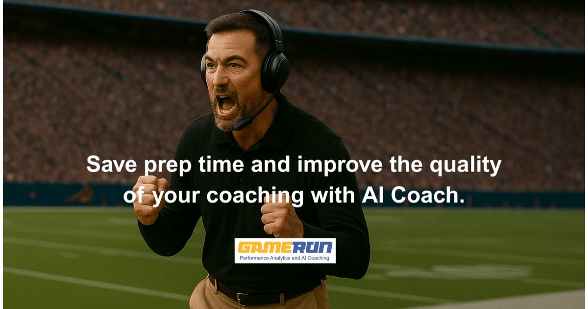 GameRunInc's tweet image. Maximize your impact on the field.
With GameRun AI Coach, you reduce prep time and deliver smarter, more effective coaching.

#GameRun #AIinSports #SmartCoaching #PerformanceAnalytics #SportsTechnology #YouthSports #SportsInnovation #CoachSupport
