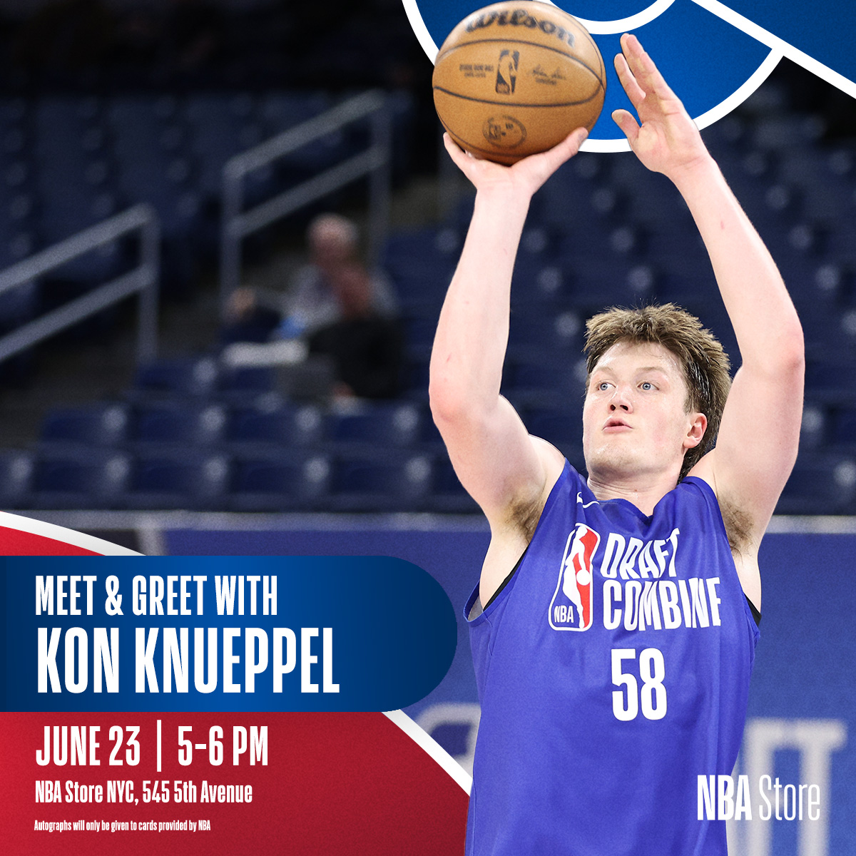 NBASTORE's tweet image. Draft Week kicks off with a special appearance 👀
Catch @Kon2Knueppel at NBA Store NYC TODAY to meet fans ahead of the 2025 #NBADraft presented by @StateFarm!