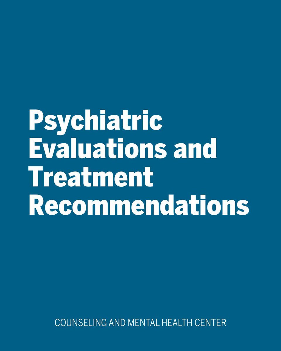 Healthyhorns's tweet image. CMHC offers psychiatric evaluations & treatment recommendations. To meet with a CMHC psychiatrist, you must be referred by your current therapist, counselor or medical provider or complete a screening intake with the Brief Assessment & Referral Team. More: buff.ly/tpiSDpt