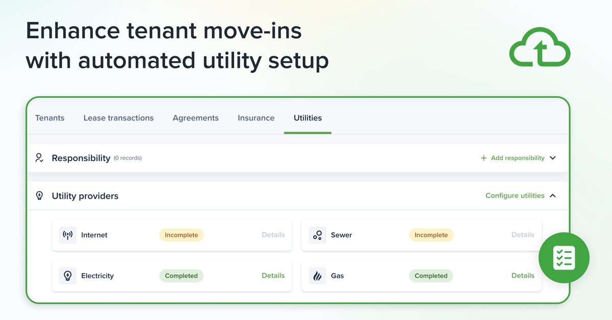One less thing to worry about! TenantCloud now automatically shows tenants their utility options based on the rental property's address. 

Plus, they can set up internet service instantly during lease signing. Modern rental management just got even better! 🏘️ #MovingMadeEasy