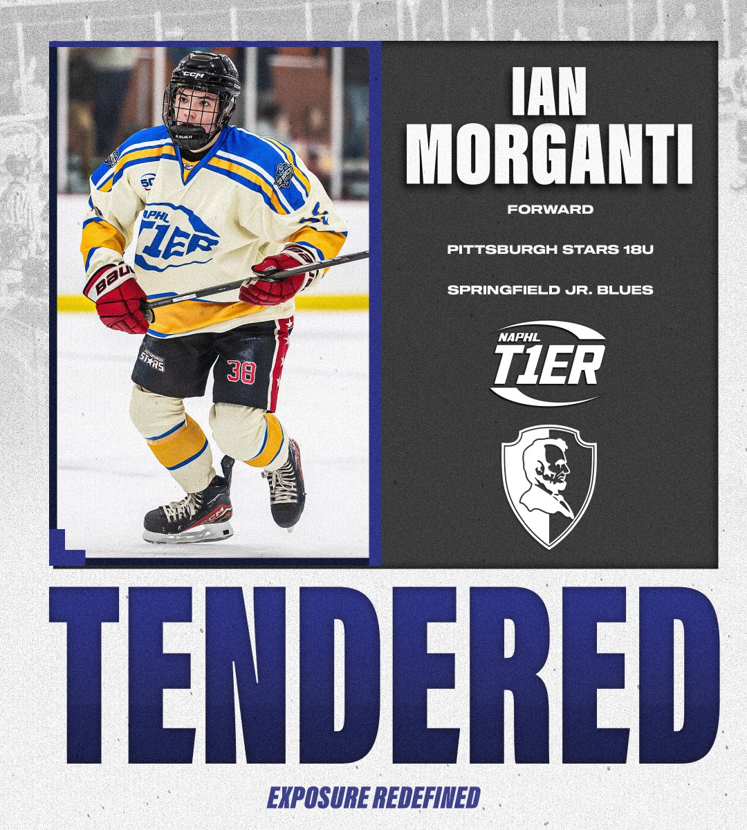 #NAPHL T1ER Advancement: Pittsburgh Stars 18U forward Ian Morganti has signed an <a href="/NAHLHockey/">NAHL</a> tender agreement with the <a href="/Jr_Blues/">Springfield Jr. Blues</a>. 

📰: nat1hl.com/news/story.cfm…
